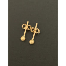 Load image into Gallery viewer, 18K Saudi Gold Earrings Stud Frosted Ball Tiny - Rafant
