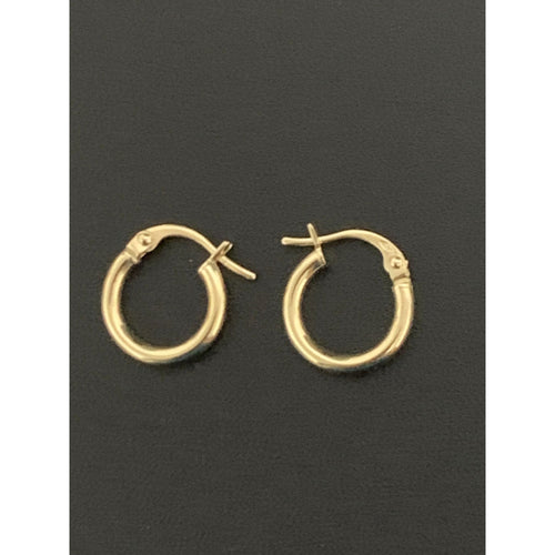 18K Gold Earrings Hoops Loops Small 0.87 grams - Rafant