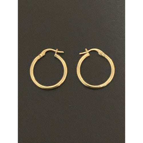 18K Gold Earrings Hoops Loops Small 1.29 grams - Rafant