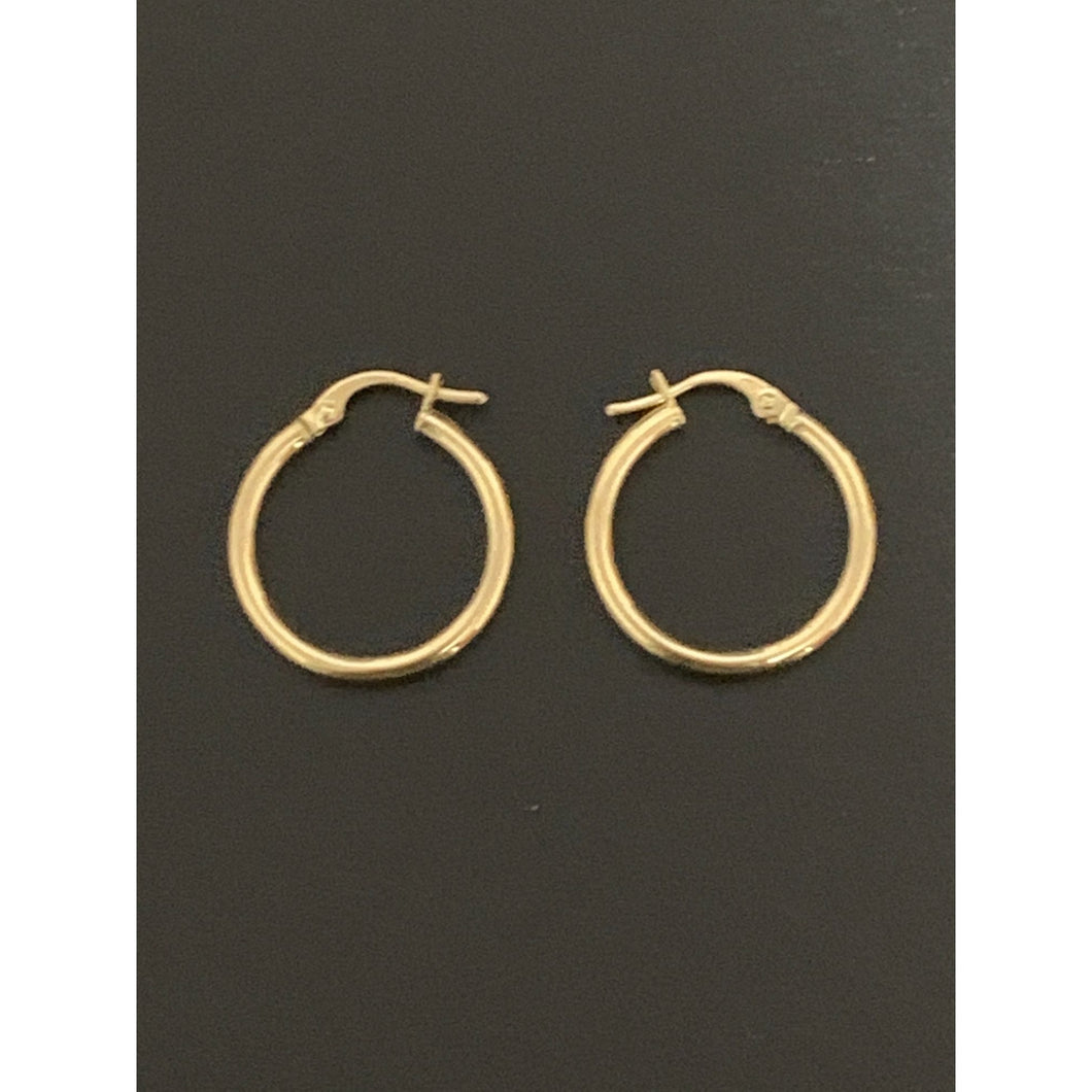 18K Gold Earrings Hoops Loops Small 1.29 grams - Rafant