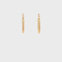 Load and play video in Gallery viewer, 18K Yellow Gold Earrings Hoops Small Textured 1.23 grams

