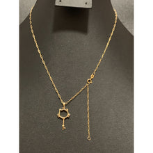 Load image into Gallery viewer, 18K Gold Necklace Chain Paperclip 15.75 inches Key Pendant 1.60 grams - Rafant
