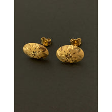 Load image into Gallery viewer, 18K Gold Earrings Stud Oval 1.96 grams - Rafant

