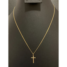 Load image into Gallery viewer, 18K Gold Necklace Chain 17.75 inches with Cross Pendant 1.15 grams - Rafant
