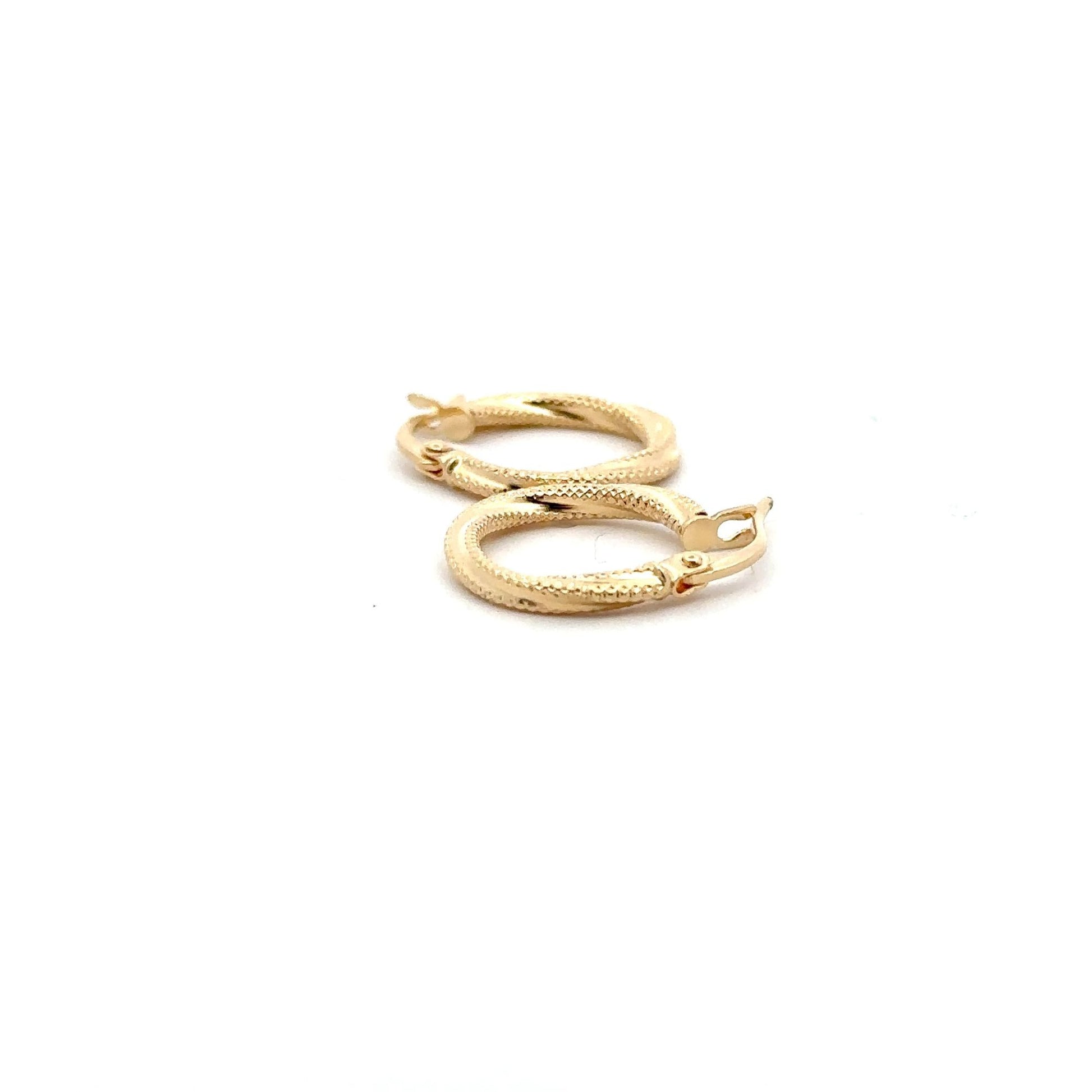 18K Yellow Gold Earrings Hoops Small 0.84 grams - Rafant