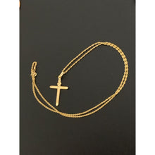 Load image into Gallery viewer, 18K Gold Necklace Chain 17.50 inches with Cross Pendant 1.52 grams - Rafant
