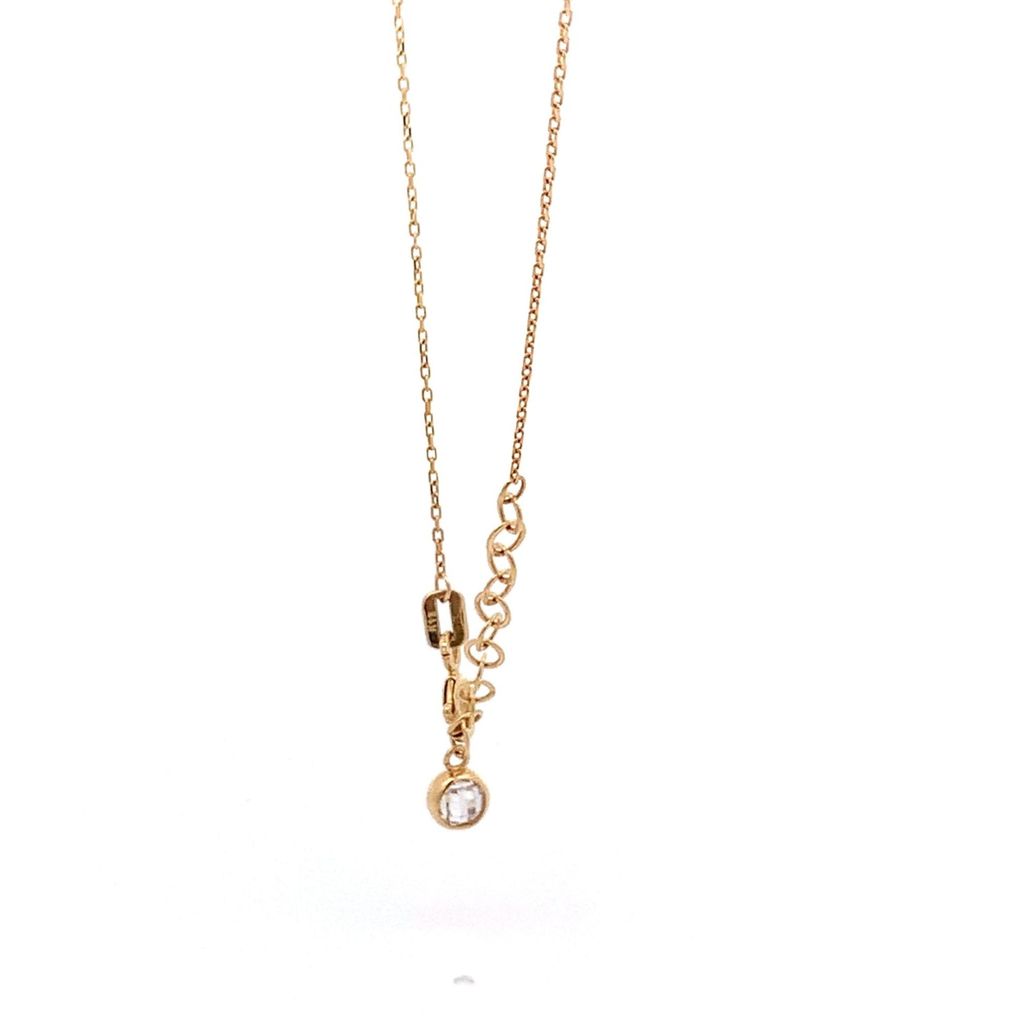 18K Yellow Gold Necklace Chain Pendant Pin 16.5 inches with one inch extension 2.31 grams - Rafant