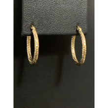Load image into Gallery viewer, 18K Yellow Gold Earrings Hoops Textured  Small - Rafant

