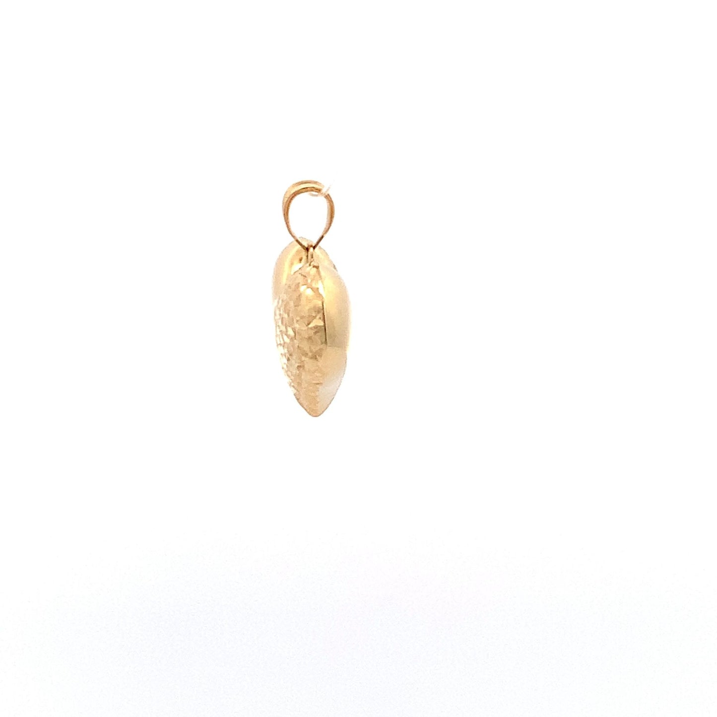 18K Yellow Gold Pendant Puffed Heart 1.53 grams - Rafant