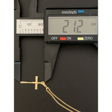 Load image into Gallery viewer, 18K Saudi Gold Necklace Chain Curb 17.75&quot; with Cross Pendant 1.36 grams - Rafant
