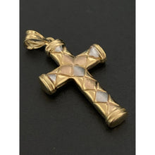 Load image into Gallery viewer, 18K Gold Pendant Cross Tricolor White Yellow Rose Gold 1.59 grams - Rafant
