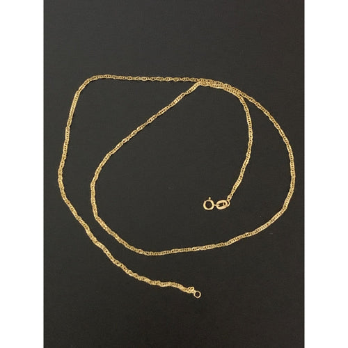 18K Saudi Gold Chain Necklace Yellow Gold Size 19.50