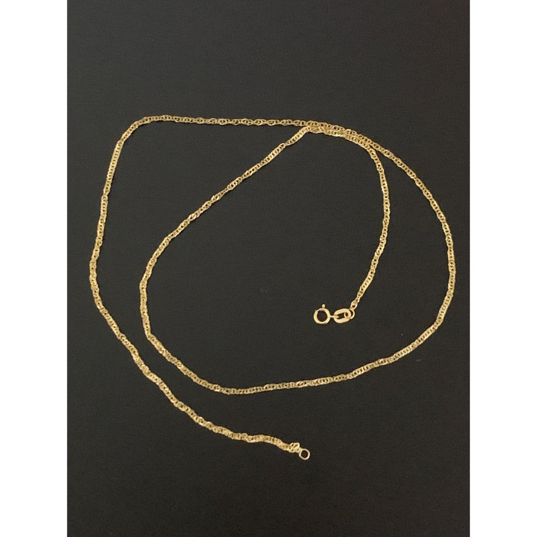 18K Saudi Gold Chain Necklace Yellow Gold Size 19.50
