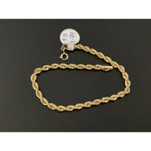 Load image into Gallery viewer, New Real 18K Saudi Gold Rope Chain Bracelet Size 7.5 - Rafant
