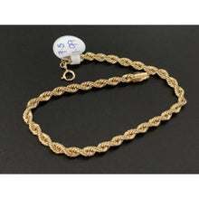Load image into Gallery viewer, New Real 18K Saudi Gold Rope Chain Bracelet Size 7.5 - Rafant
