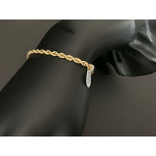 Load image into Gallery viewer, New Real 18K Saudi Gold Rope Chain Bracelet Size 7.5 - Rafant
