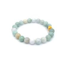 Load image into Gallery viewer, 24K Gold Money Bag Lucky Charm Bracelet Natural Burma Jade Gemstones 8mm - Rafant
