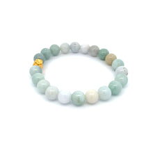 Load image into Gallery viewer, 24K Gold Money Bag Lucky Charm Bracelet Natural Burma Jade Gemstones 8mm - Rafant

