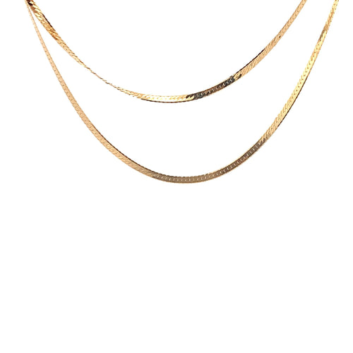 18K Yellow Gold Necklace Chain Flat 2.22 grams 17.5 inches - Rafant