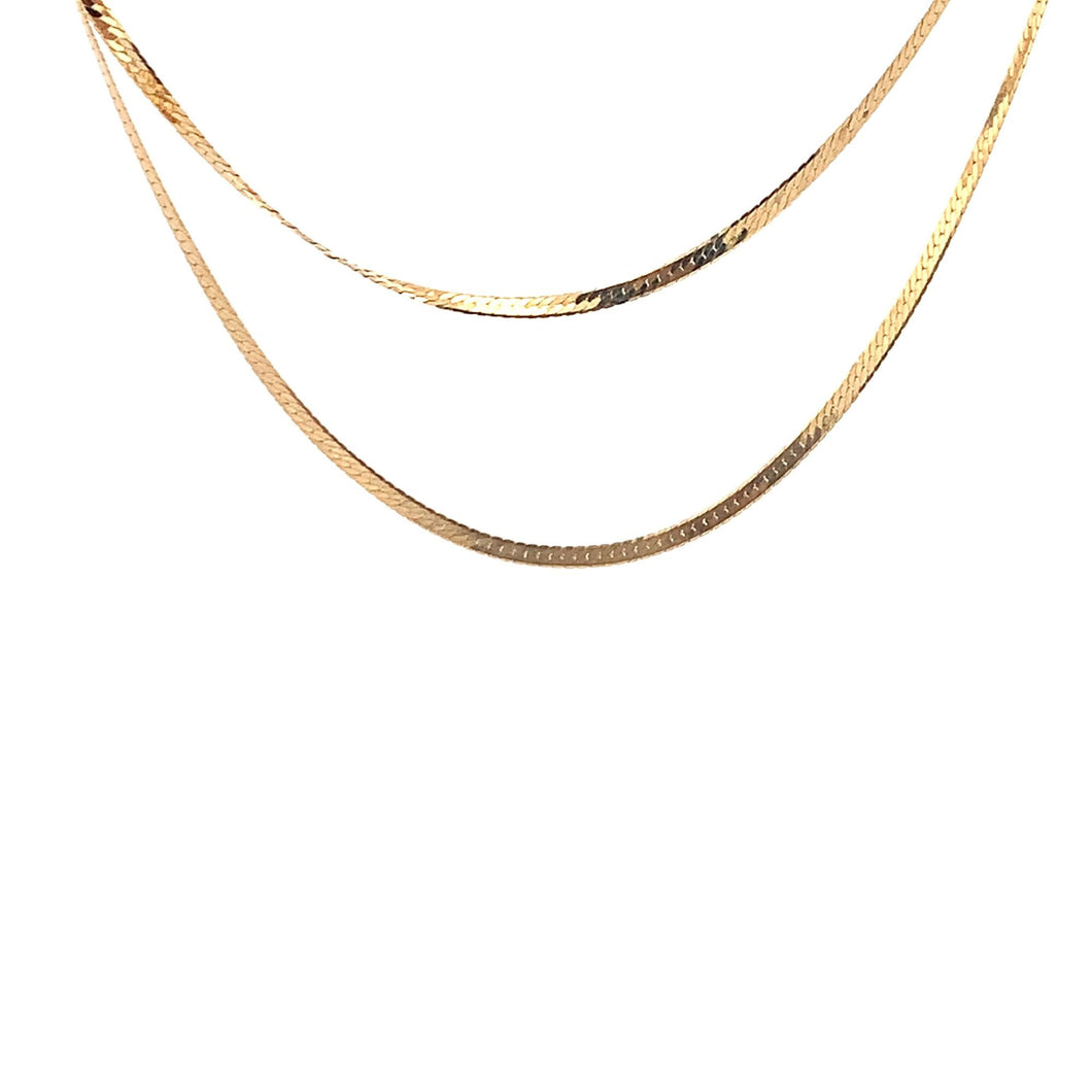 18K Yellow Gold Necklace Chain Flat 2.22 grams 17.5 inches - Rafant