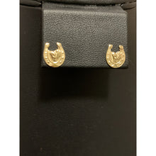 Load image into Gallery viewer, 18K Gold Earrings Stud Horseshoe 1.23 grams - Rafant
