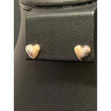 Load image into Gallery viewer, 18K Gold Earrings Stud Heart Small Lightweight 1.13 grams Two Tone - Rafant
