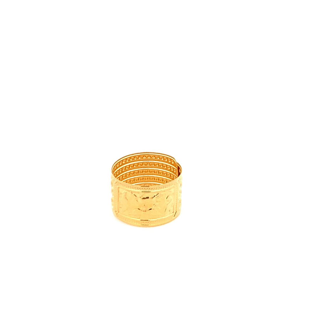 18K Yellow Gold Ring Fortune Luck 1.93 grams - Rafant