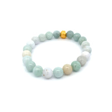 Load image into Gallery viewer, 24K Gold Money Bag Lucky Charm Bracelet Natural Burma Jade Gemstones 8mm - Rafant
