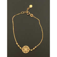 Load image into Gallery viewer, 18K Gold Bracelet Circle Round Bead Charms Size 6.5 inches plus 1 inch extensions - Rafant
