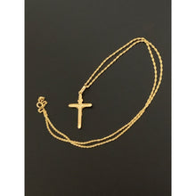 Load image into Gallery viewer, 18K Gold Necklace Chain 17.50 inches with Cross Pendant 1.57 grams - Rafant
