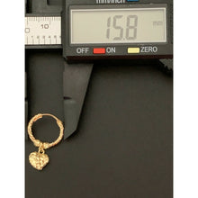 Load image into Gallery viewer, 18K Saudi Gold Hoops with Heart Charm Earrings - Rafant
