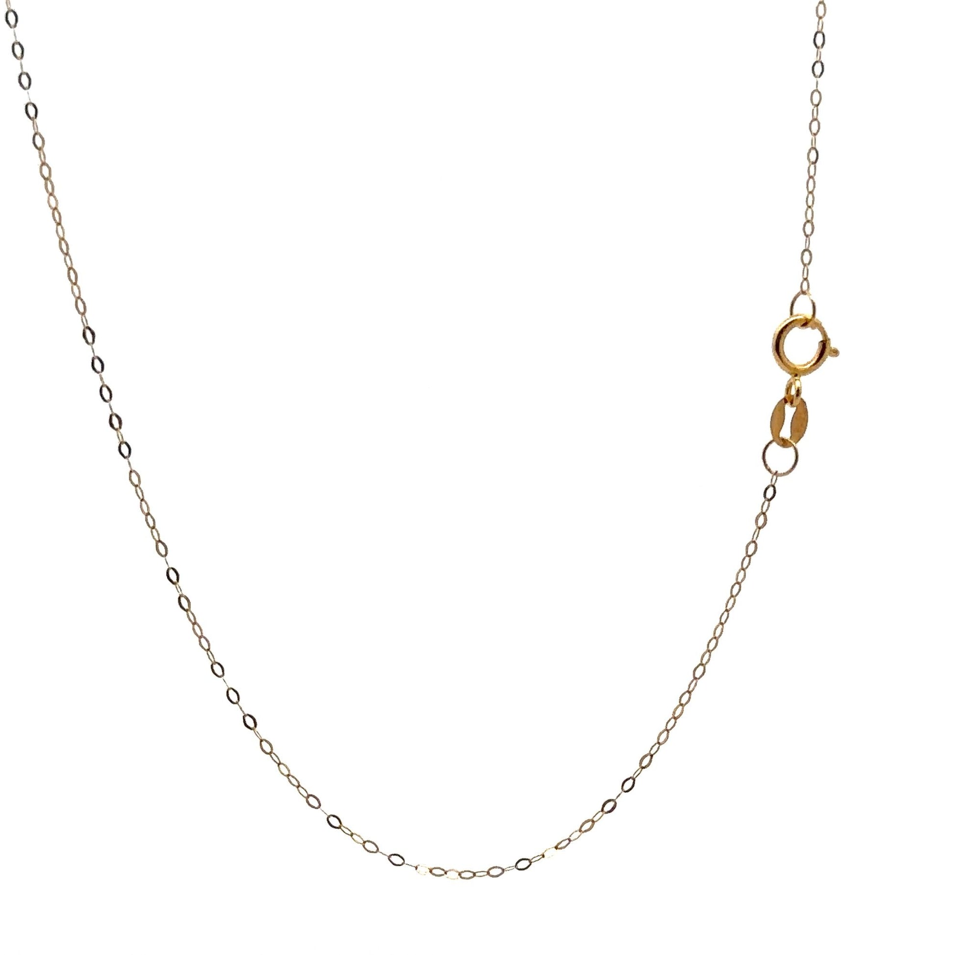 18K Gold Necklace Chain 18 inches Pendant Heart 0.58 grams - Rafant