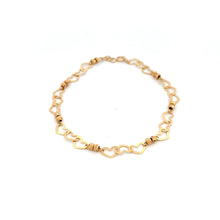 Load image into Gallery viewer, 18K Yellow Gold Bracelet Heart Beads 2.46 grams 7.5 inches - Rafant
