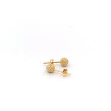 Load image into Gallery viewer, 18K Yellow Gold Earrings Stud Ball Frosted 0.72 grams Tiny - Rafant
