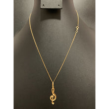 Load image into Gallery viewer, 18K Gold Necklace Curb Chain 17.75&quot; with Music Note Pendant 1.59 grams - Rafant
