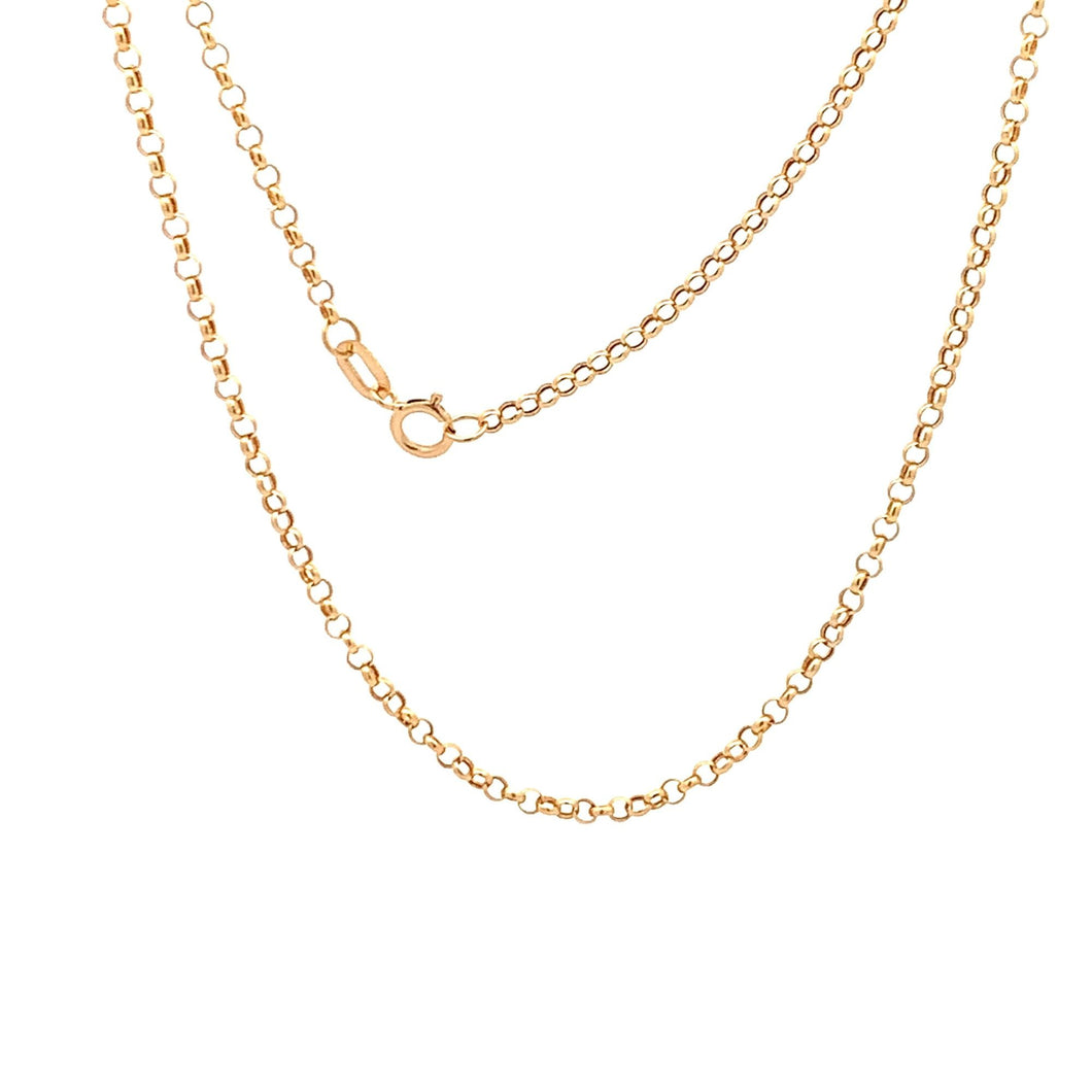 18K Yellow Gold Necklace Chain Rolo Link 1.37 grams 19.5 inches Women - Rafant