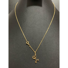 Load image into Gallery viewer, 18K Gold Necklace Cable Link Chain 17.75 inches with Stethoscope Pendant 2.01 grams - Rafant
