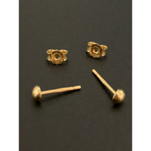Load image into Gallery viewer, 18K Gold Earrings Stud Half Circle 0.85 grams Small - Rafant
