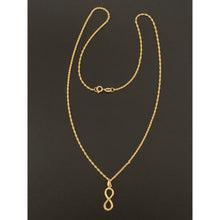 Load image into Gallery viewer, 18K Gold Necklace Twisted Chain 17.5 inches with Infinity Pendant 1.48 grams - Rafant
