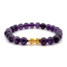 Load image into Gallery viewer, 24K Gold  Lucky Charm Piyao Pixiu Bracelet Natural Gemstones Birthstones Feng Shui - Rafant
