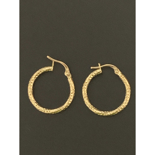18K Gold Earrings Hoops Loops 1.21 grams - Rafant