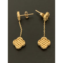 Load image into Gallery viewer, 18K Gold Earrings Clover Post Dangling 2.91 grams - Rafant
