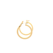 Load image into Gallery viewer, 18K Yellow Gold Earrings Hoops Small Textured 1.22 grams - Rafant
