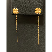 Load image into Gallery viewer, 18K Gold Earrings Threader Flower Tiny 0.35 grams - Rafant
