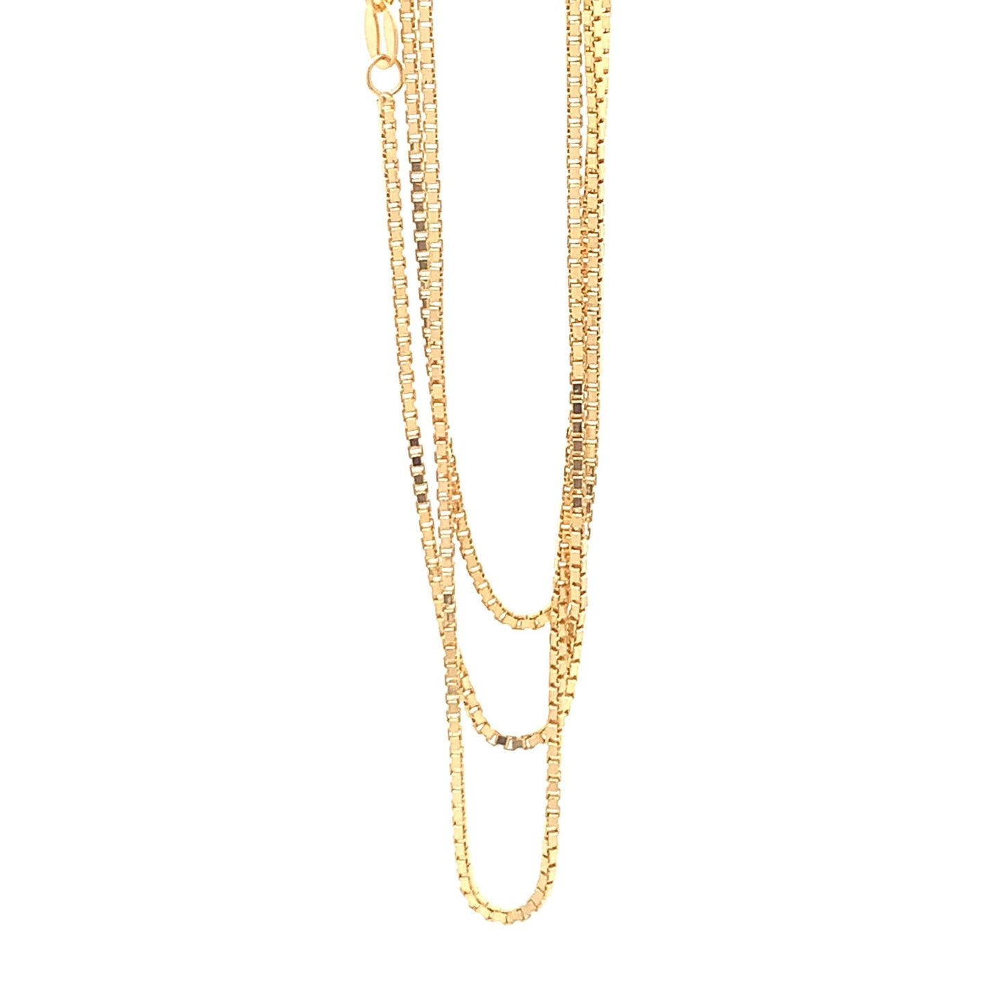 18K Gold Necklace Chain Box 20 inches Women Thin  3.23 grams - Rafant