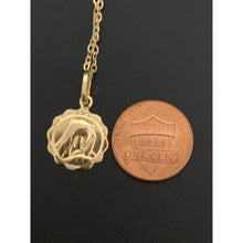 Load image into Gallery viewer, 18K Gold Necklace Chain Cable Link 17.75&quot; with Mother Mary Pendant 1.53 grams - Rafant
