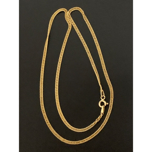 18K Gold Necklace Curb Chain Only 15.5 inches 2.20grams - Rafant