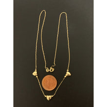 Load image into Gallery viewer, 18K Gold Necklace 16 inches with Heart Charms 1.69 grams - Rafant
