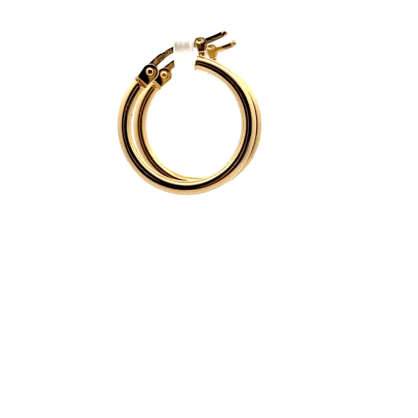 18K Gold Earrings Hoops Polished 1.13 grams - Rafant
