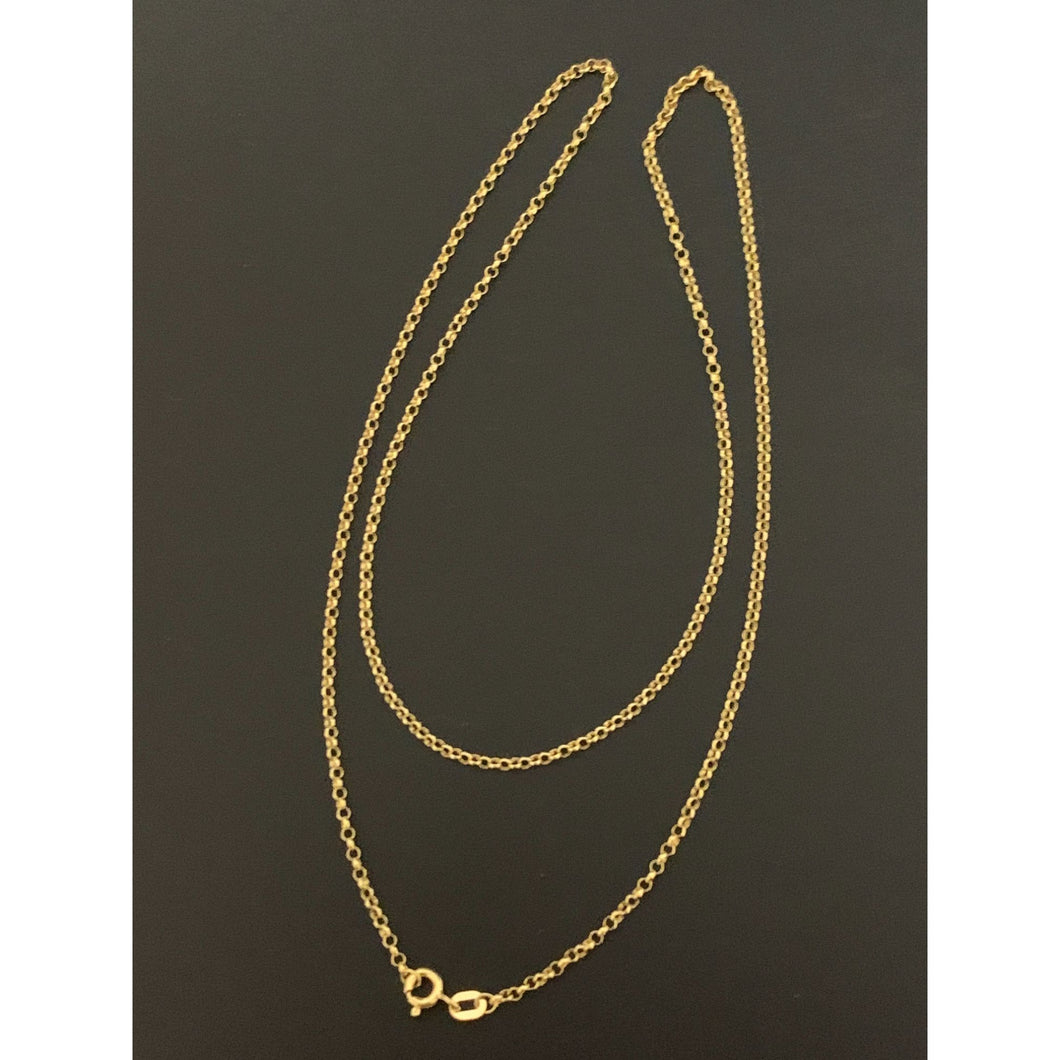 18K Gold Necklace Rolo Chain Only 22 inches 1.61 grams - Rafant